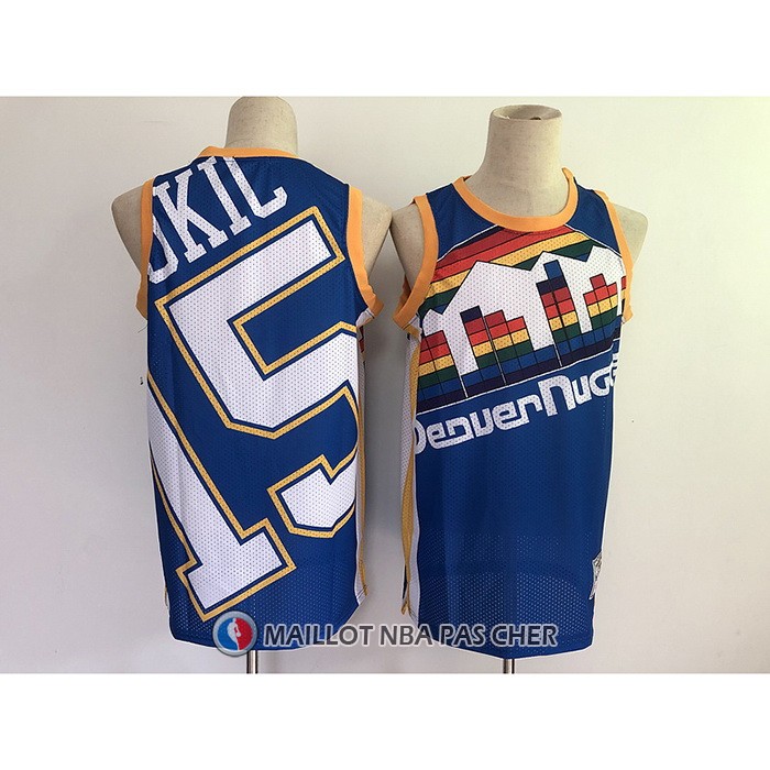 Maillot Denver Nuggets Nikola Jokic No 15 Mitchell & Ness Big Face Bleu